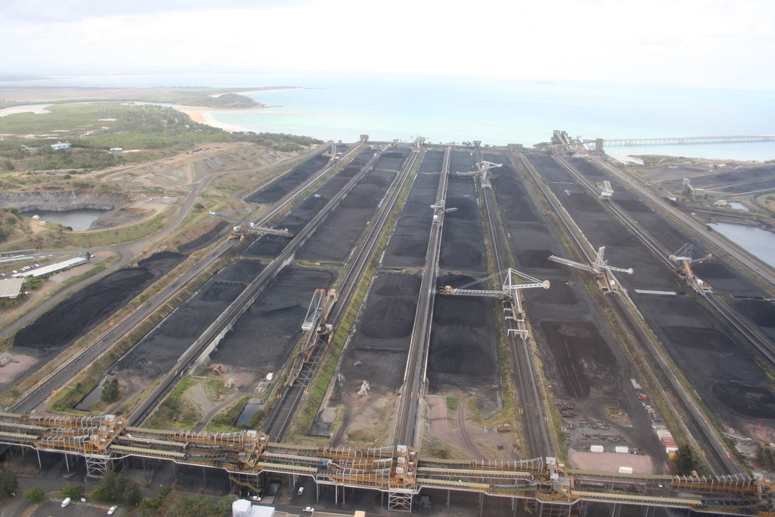 Coal export terminal stockpiles